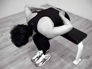 Seated Bent-over Infraspinatus Stretch